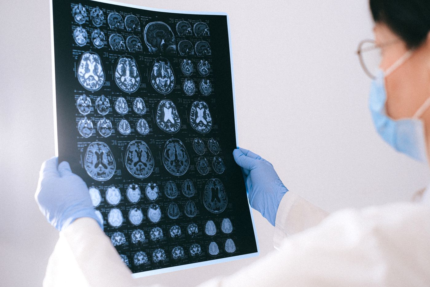 Clinician reviewing diagnostic images.